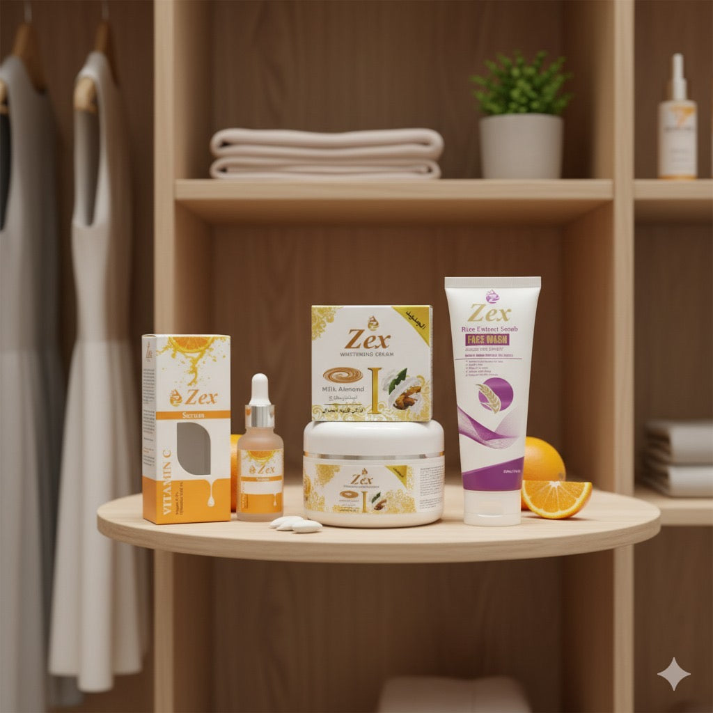 PACK OF 3 Zex Face Wash | Zex Serum | Zex Whitening Cream