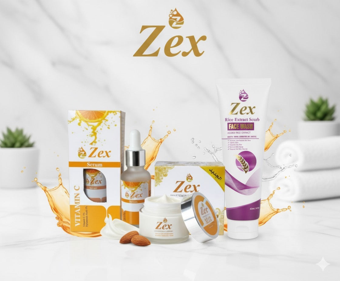 PACK OF 3 Zex Face Wash | Zex Serum | Zex Whitening Cream