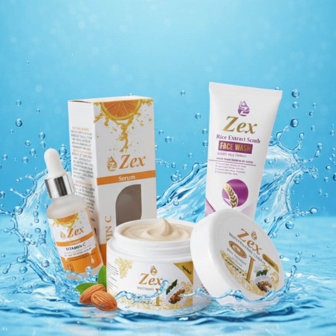 PACK OF 3 Zex Face Wash | Zex Serum | Zex Whitening Cream